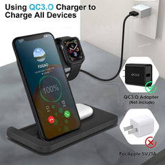 3in1 Wireless Fast Charger Dock Station - Out of Stock